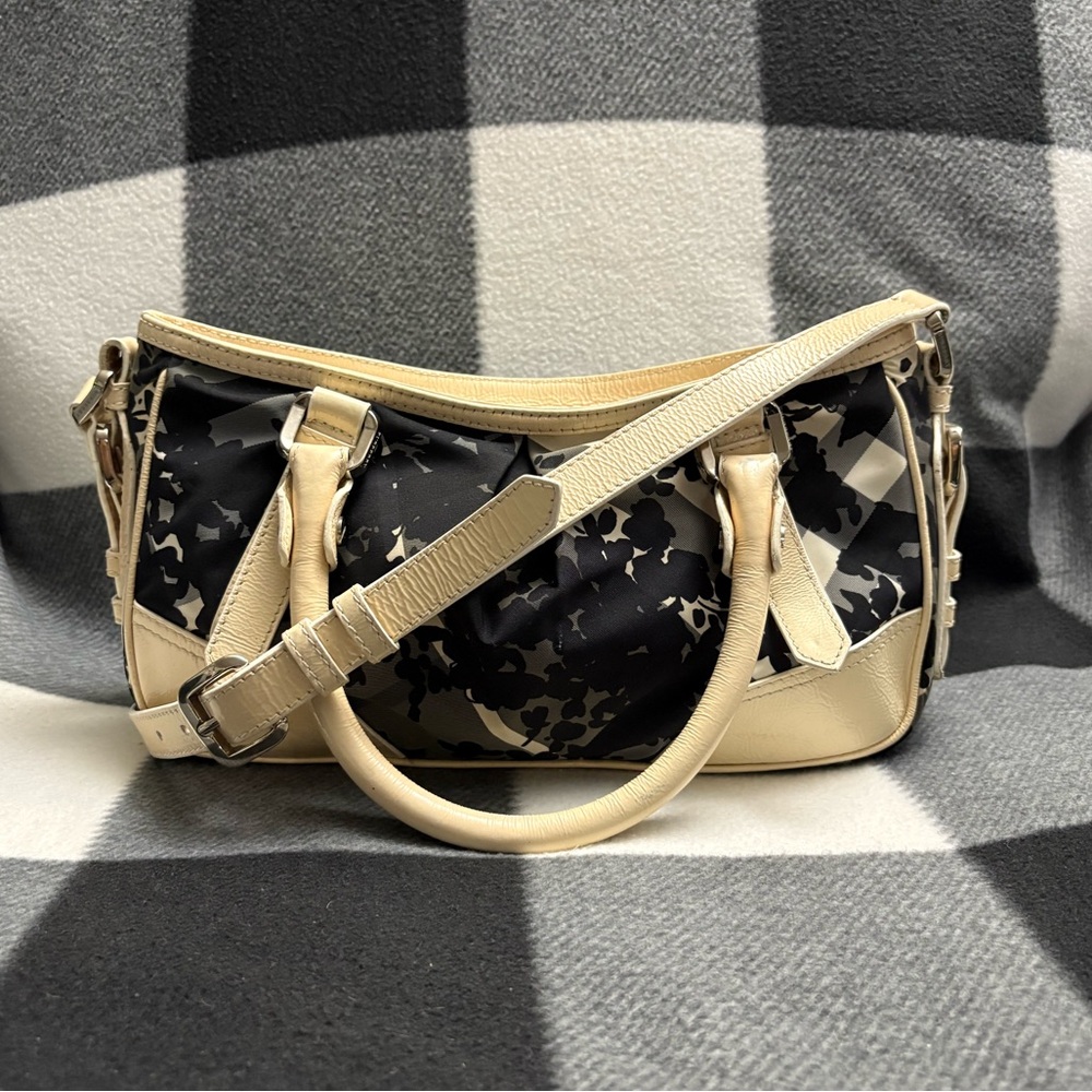 Burberry Floral Check Satchel Bag